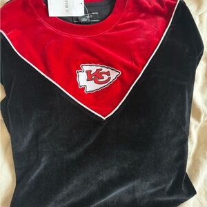 Red and Black Embroidered KC Chiefs Sweatshirt